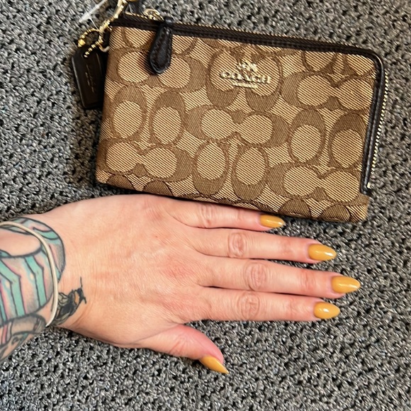 Never used wristlet by Coach. Brown. - Picture 2 of 4